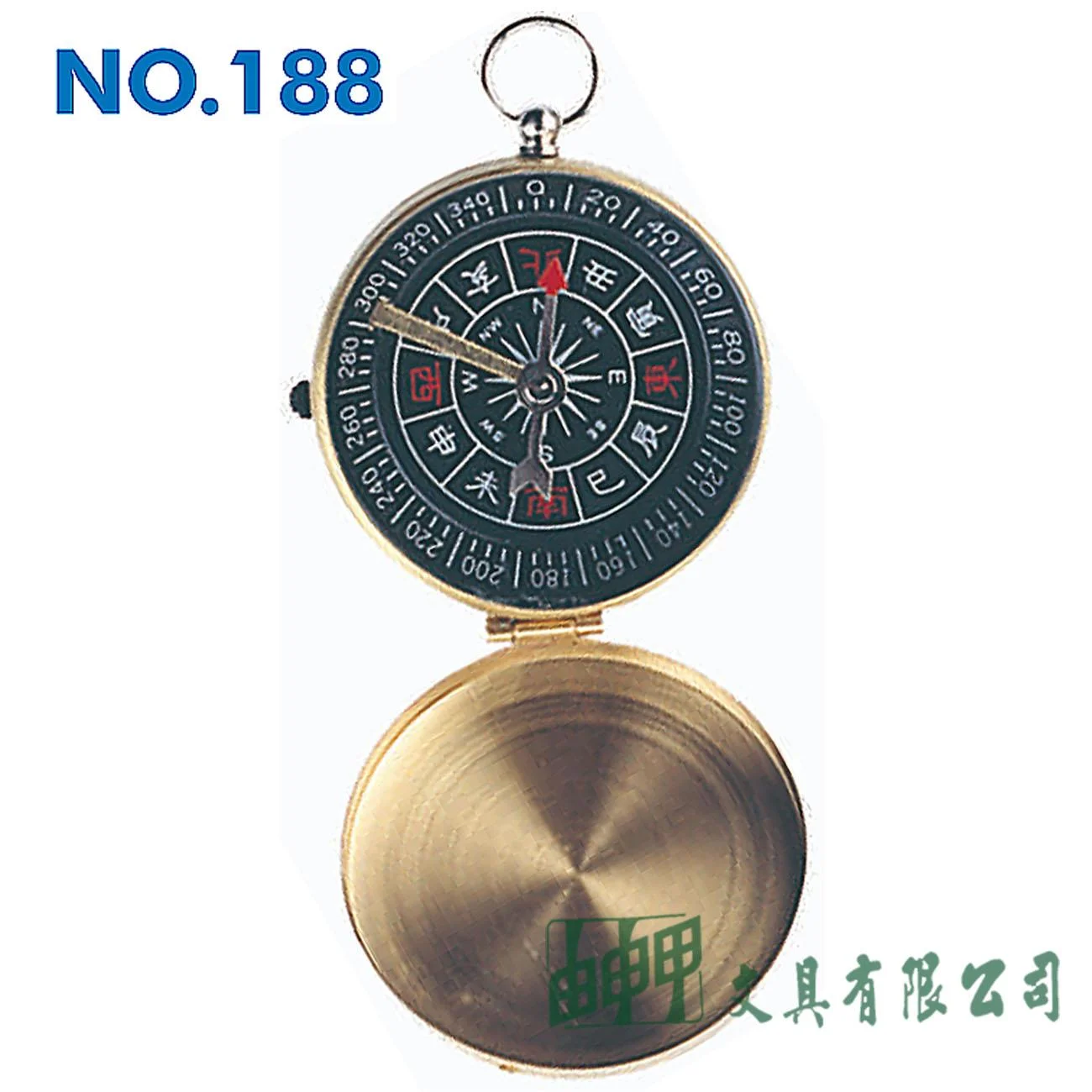 徠福 NO.188 台製指南針(指北針)-金色45mm