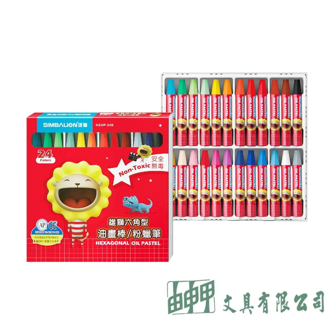 雄獅 HGOP-24 中六角粉蠟筆24色