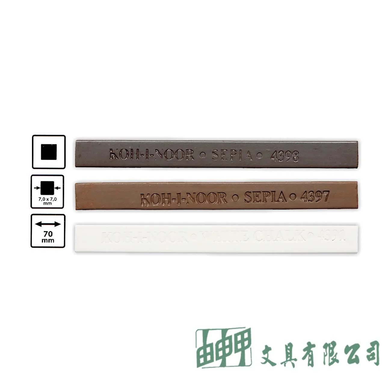 KOH-I-NOOR K4398/97/91 KOH-I-NOOR方形炭精條(單入3色)
