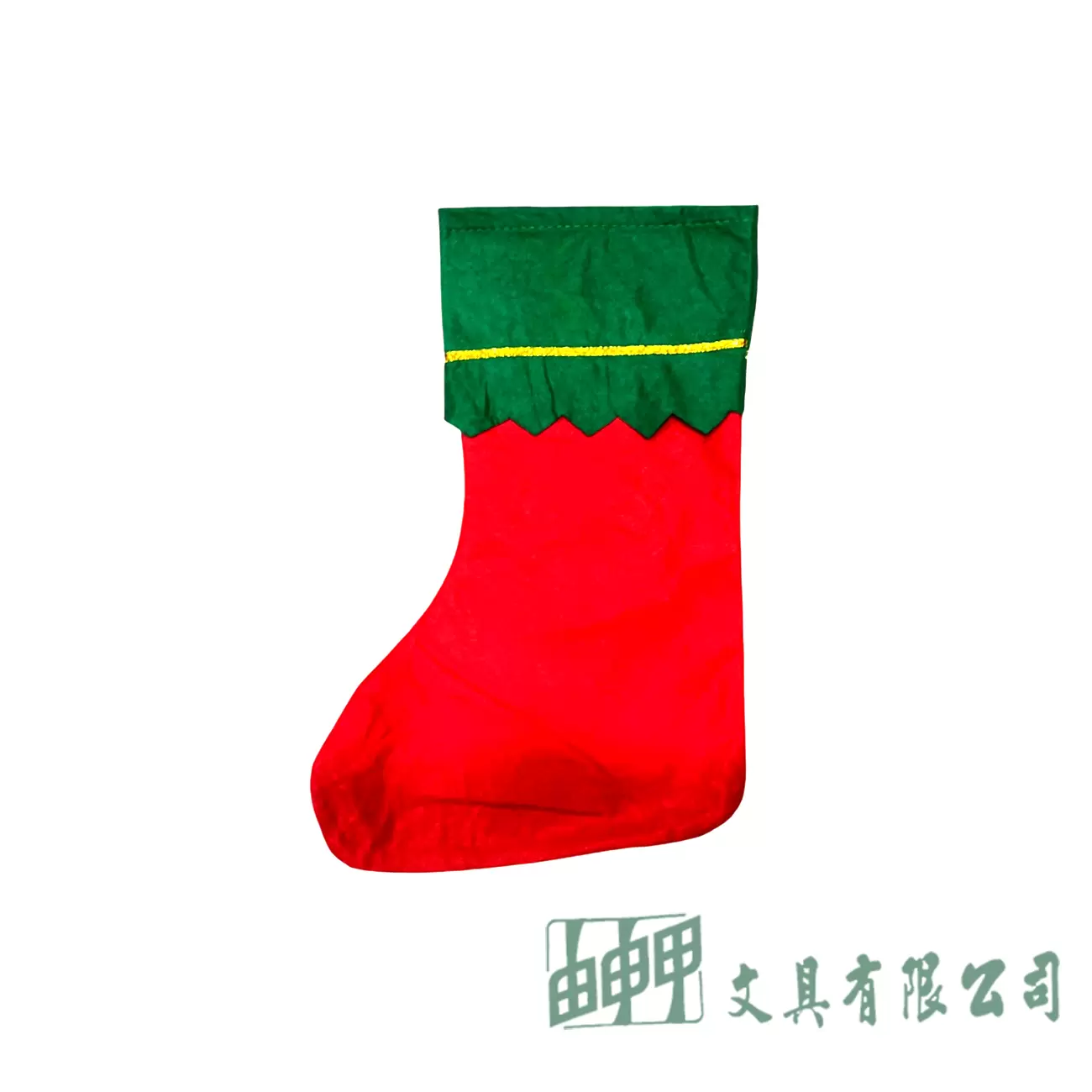 由申甲 普通綠口金邊聖誕襪/12入