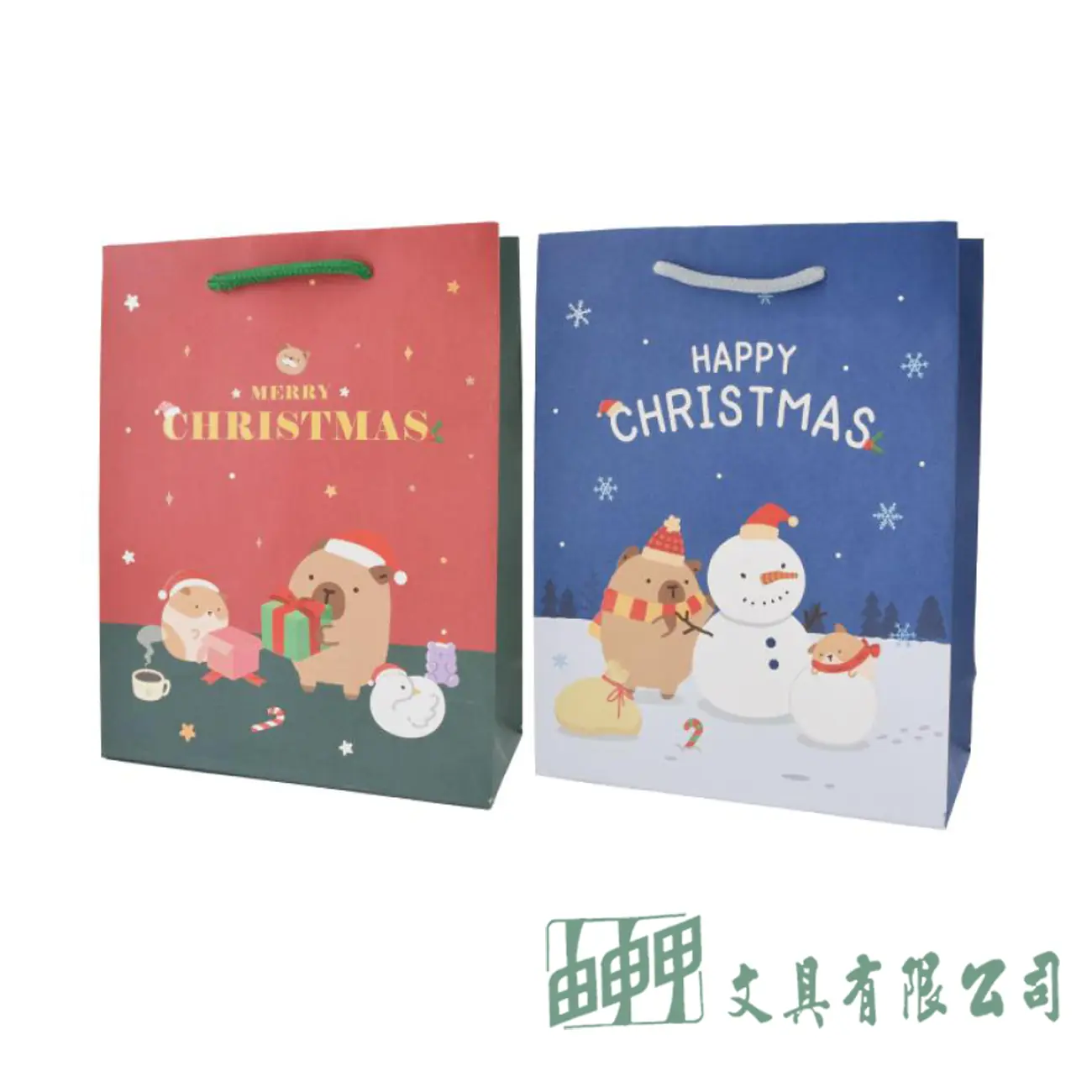    卡皮胖拉聖誕手提紙袋中