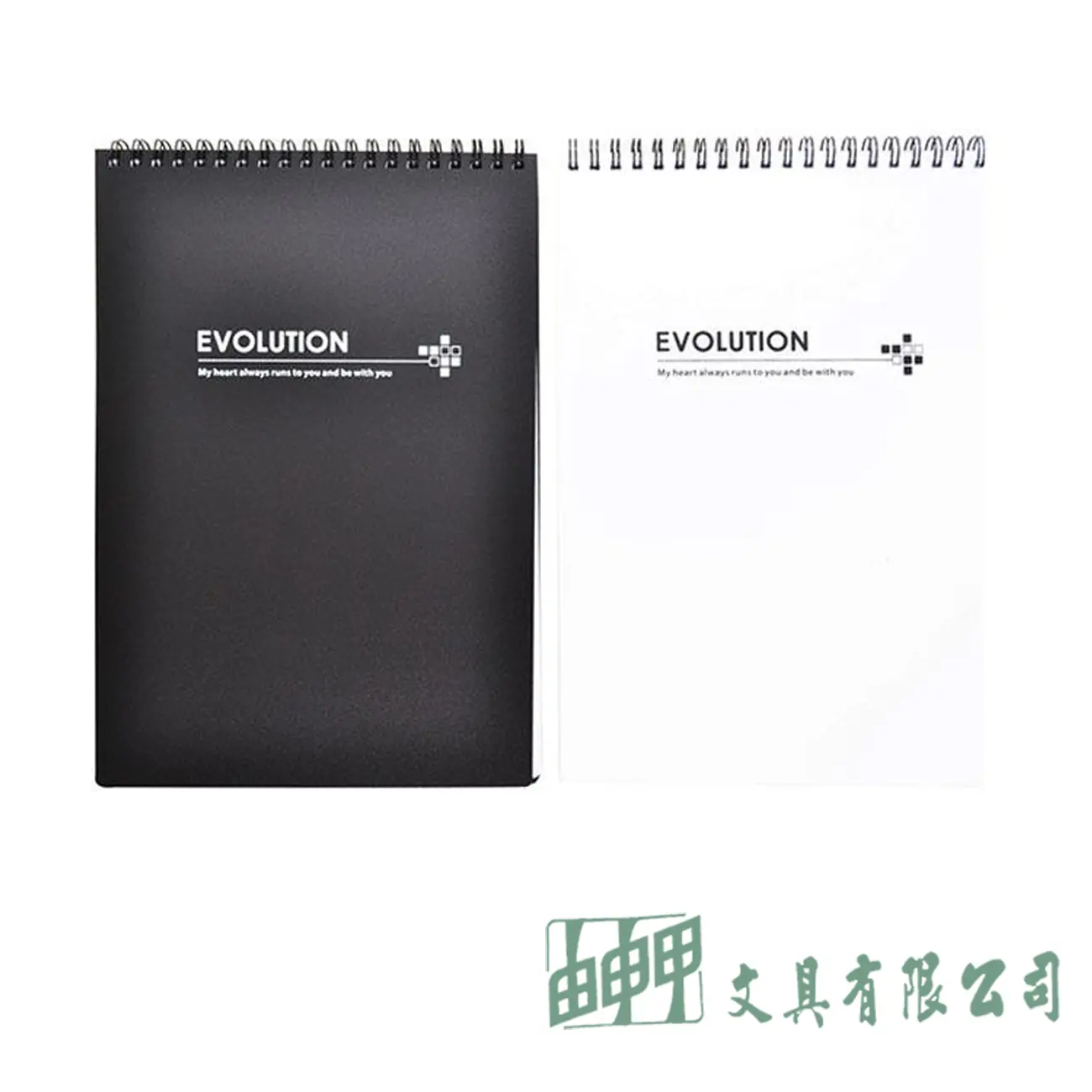    黑白18K上翻雙線圈方格筆記本