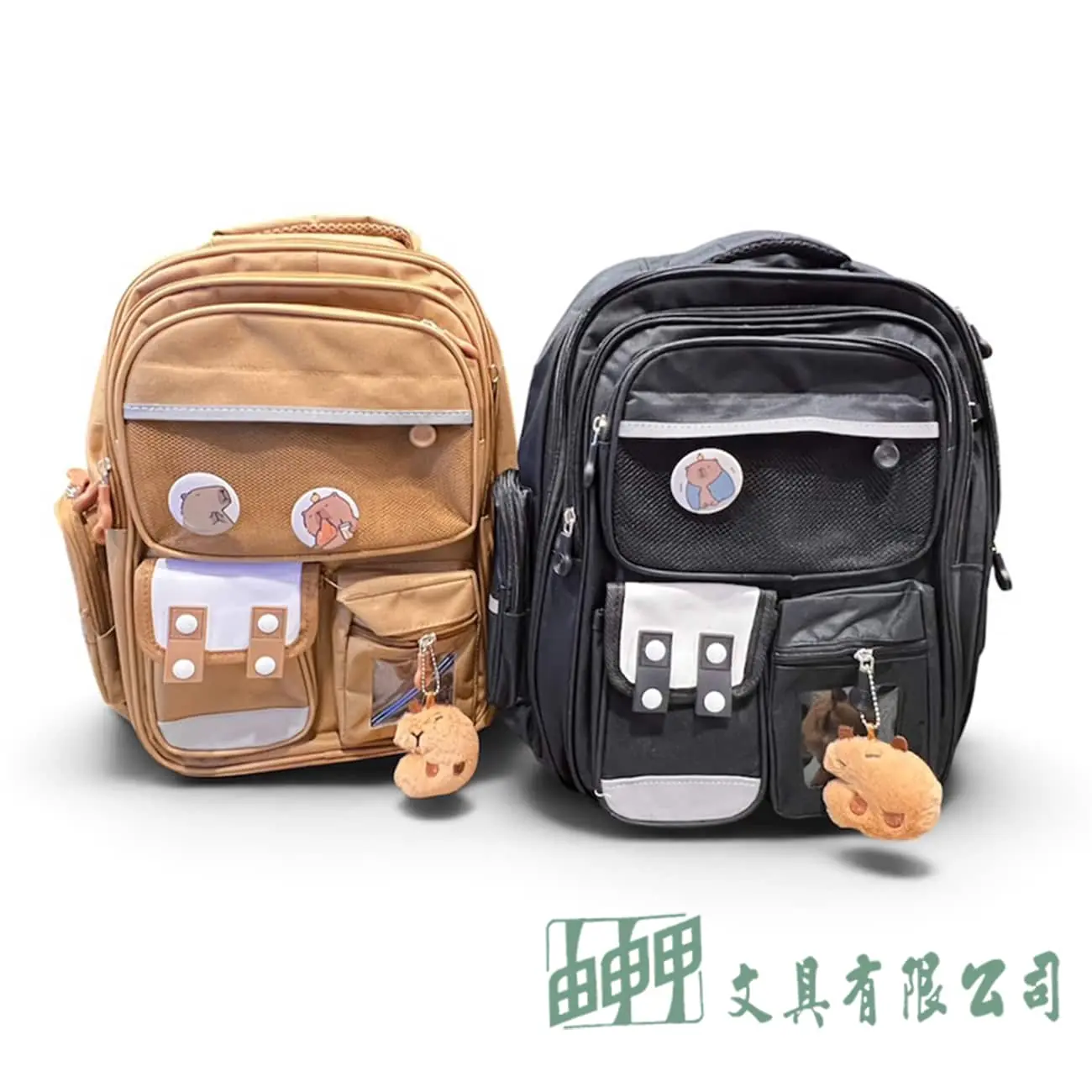 由申甲 卡皮巴拉後揹書包(卡片+徽章+掛件)